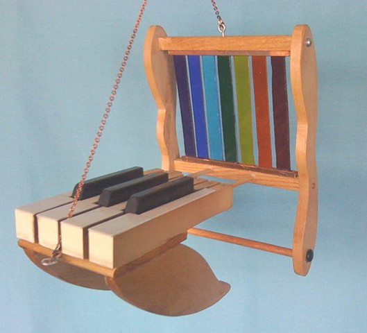 Hanging Piano Key Sculpture Synesthesia 