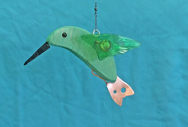 Hanging Hummingbird Sculpture. 