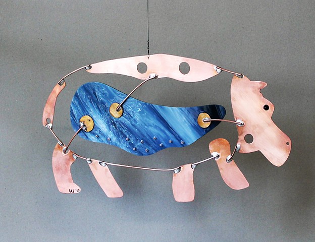 Hanging Hippo Sculpture 