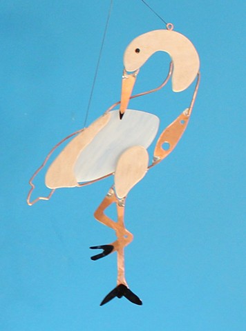 White Egret Hanging Sculpture 