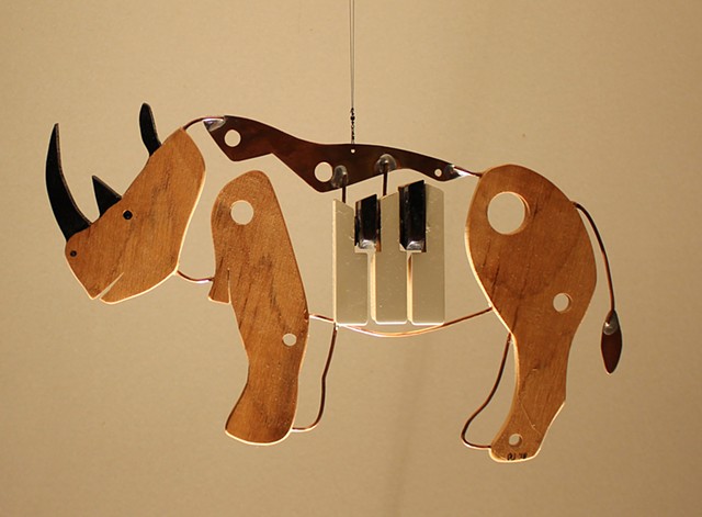 Hanging Rhino Sculpture 