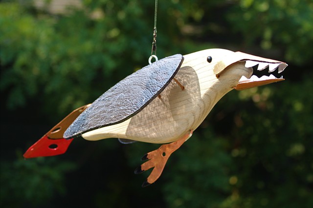 Little hanging bird sculpture. 