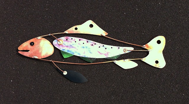 Hanging Rainbow Trout Sculpture 