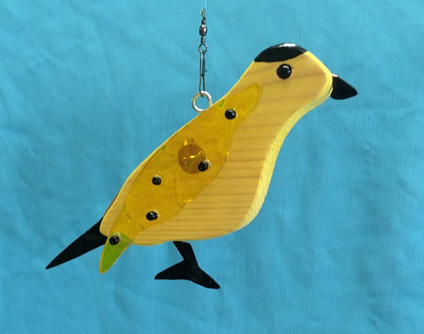 Hanging Goldfinch Sculpture 