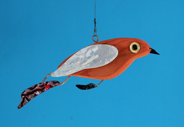 Little hanging bird sculpture. 