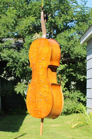 Upcycled Cello Sculpture 