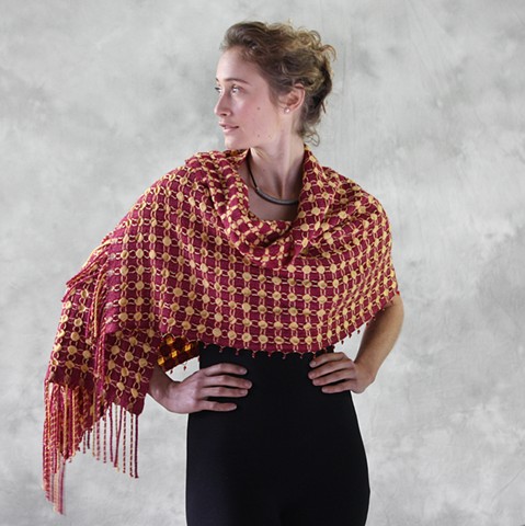 Handwoven, hand-dyed shawl