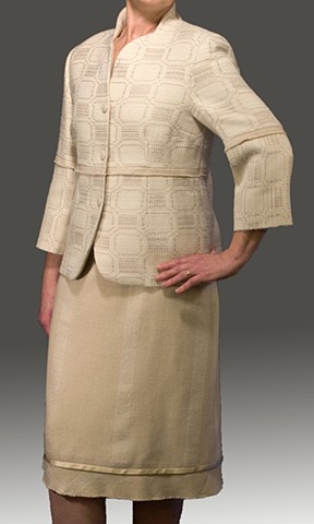Handwoven couture woman's suit