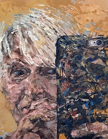 oil painting, portrait, figurative, cell phone, abstraction, tablet, social media, cell phone, Selfies