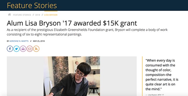 Alum Lisa Bryson '17 awarded $15K grant