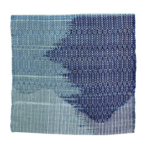 Weaving of water with center reflection seam, indigo blue