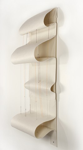 fiber art, white felt sculpture by Yvette Kaiser Smith