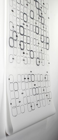 Grid, pattern drawing, graphite on Dura-Lar by Yvette Kaiser Smith