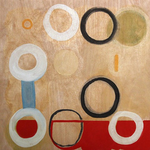 Yvette Kaiser Smith circle grid oil painting on panel from pi sequence.