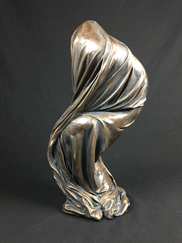 bronze sculpture fabric contemporary art foundry art for sale biomorphic biomorphism fluidity fluid dance flow 