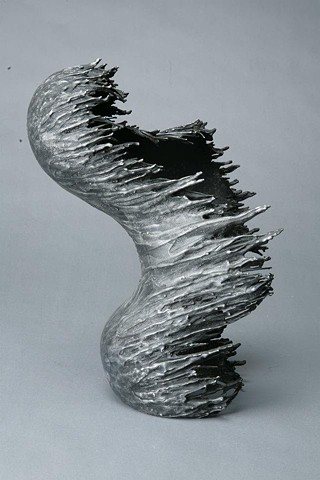 Aluminum dripping metal fluid foundry casting contemporary sculpture