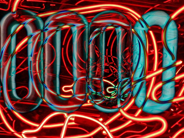 Sum Zero, Some Zero, Zero,Neon, Neon Light, Neon Art, Abstract art, Hard Edge Art, Digital photography, color photography, Computer art, Computer art based off digital altered photographs