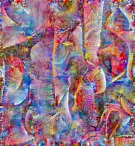 Computer art based off of computer-altered digital photographs of stained glass windows.