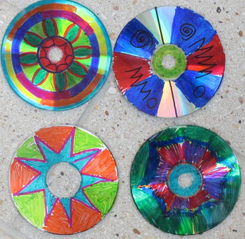 Interference light, 5th grade Art and Science project, Art and Light art project, CD art project