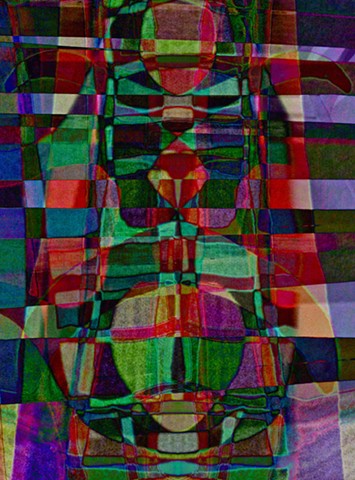 Totem, Totem Pole, Modern Totem Pole, Abstract art, Hard Edge Art, Digital photography, color photography, Computer art, Computer art based off digital altered photographs