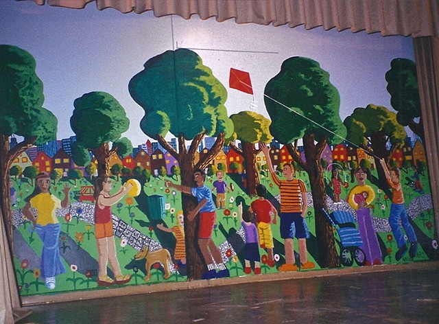 8th grade mural about the park in their community