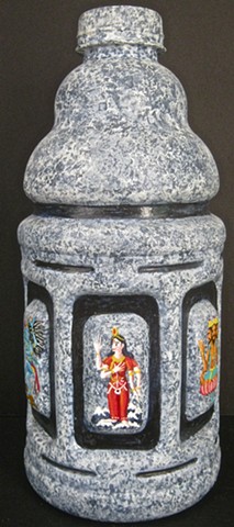 6 Miniature Hindu Gods and Goddess, Modern Art, Contemporary Art, Contemporary Sculpture, Plastic Sculpture, Recycle Art, Small Scale sculpture, Post Modern Sculpture, Post Modern Art, Bottle Art,