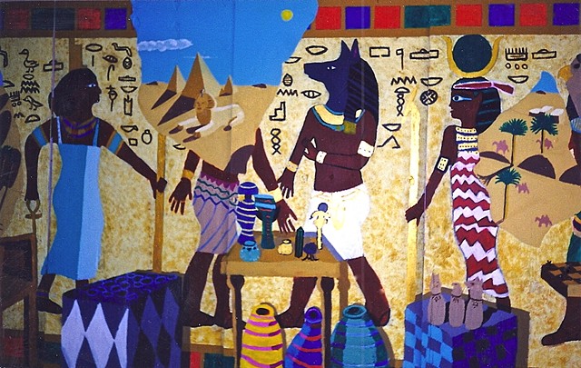 6th grade Egyptian mural detail right