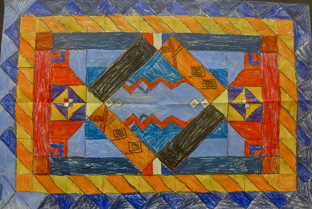 6th grade Chicago Public School students designs for hand knotted carpet