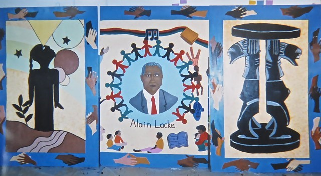 Alain Locke Charter School Chicago Mural, designed and created by teachers   