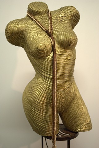 Woman's Standing Body Form Decorated in Gold rope.