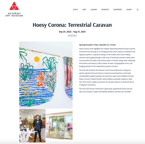 Hoesy Corona selected for The Academy Art Museum's 2022-2023 Atrium Commission 