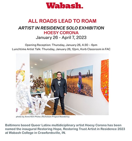 Hoesy Corona named the inaugural Restoring Hope, Restoring Trust Artist in Residence 2023 at Wabash College