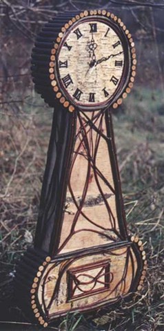 Birch Bark & Twig Banjo Clock