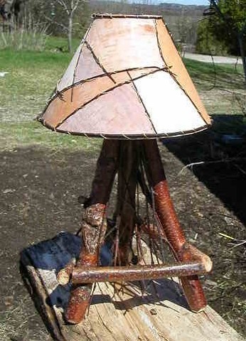 Birch Accent Lamp, Birch Bark Shade