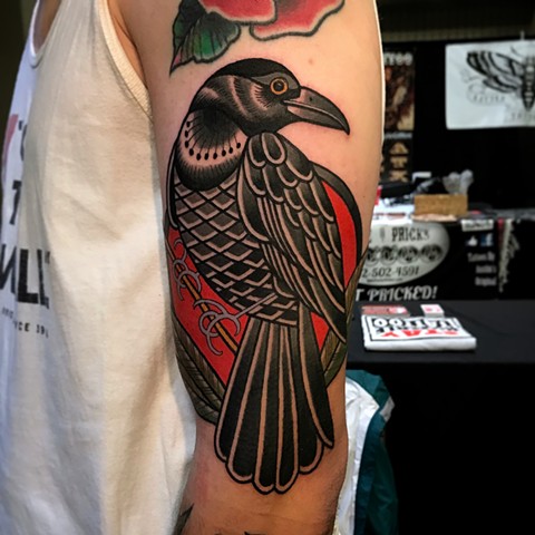 crow tattoo by dave wah