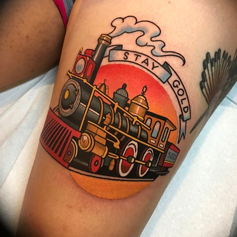 Train tattoo by dave wah
