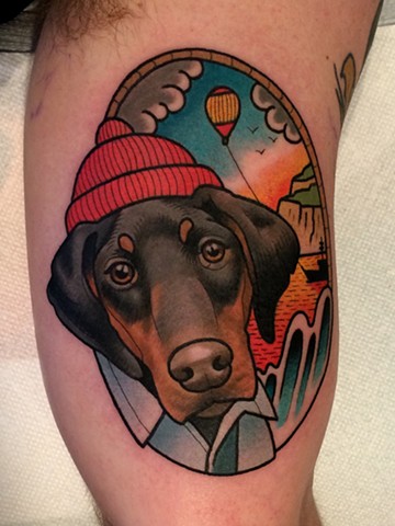 dog tattoo by dave wah