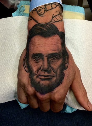 Abraham Lincoln tattoo by Dave Wah