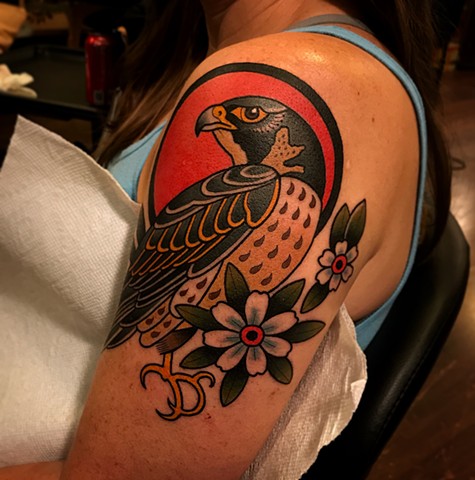 falcon tattoo by dave wah