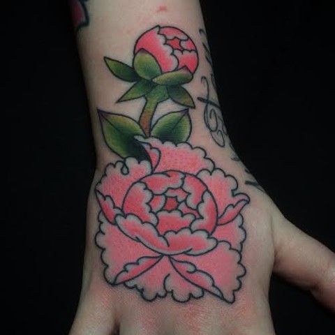 Japanese Flower done by Fran Massino Maryland Tattoo Artist