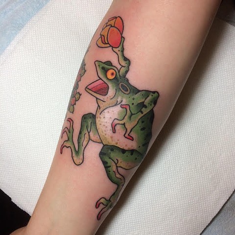 Japanese  style Frog tattoo by Fran Massino