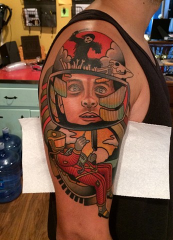 2001: A Space Odyssey tattoo by tattoo artist dave wah at stay humble tattoo company the best tattoo shop in baltimore maryland