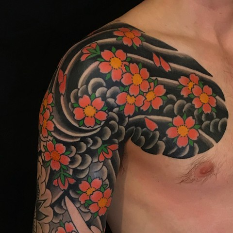 Japanese Chest pieces by Fran Massino at stay humble tattoo company in baltimore maryland the best tattoo shop and artist in baltimore maryland specializing in Japanese tattoo