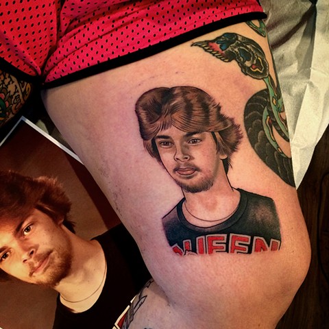 Dave Waugh portrait tattoo by Dave Wah