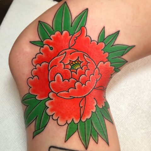 Japanese Peony done by Fran Massino at Stay humble Baltimore Tattoo Shop Japanese Tattoo
