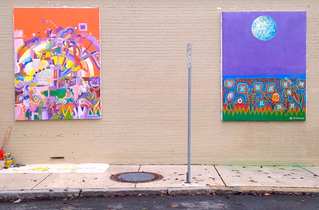 Murals on Bow street, Beverly, MA