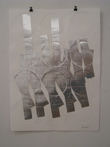 Art, work on paper, relief mono print, embossed on Rives BFK paper, 2012, by Robert Fields