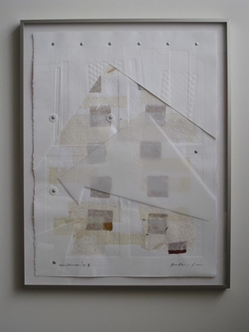 Art, on paper, collage of film and relief mono prints with chine collé of Japanese papers, 30 x 22 inches, 2011, by Robert Fields 