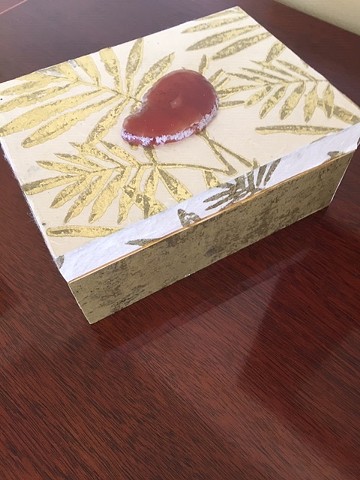 Gold Leaf with Agate5"x7"x3" (SOLD)