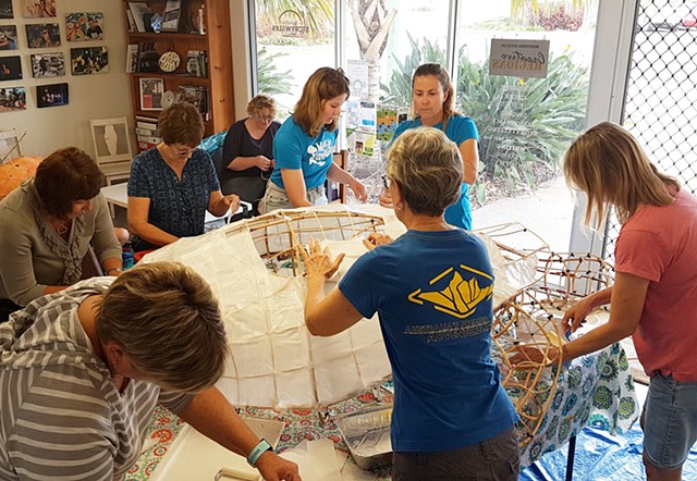 Community workshop in paper lantern making held at Creative Regions HQ
